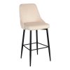 357 000015 Zedna bar stool pakoworld yellow velvet with black metal legs 52x57x111cmIndoor furniture > Bar stools