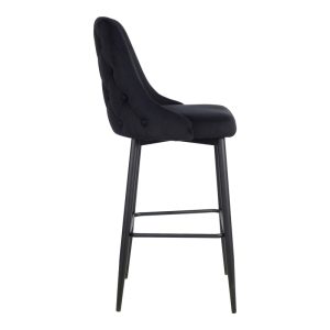 357 000017 2 Zedna bar stool pakoworld black velvet with black metal legs 52x57x111cmIndoor furniture > Bar stools
