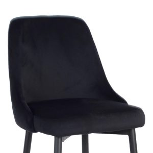 357 000017 4 Zedna bar stool pakoworld black velvet with black metal legs 52x57x111cmIndoor furniture > Bar stools