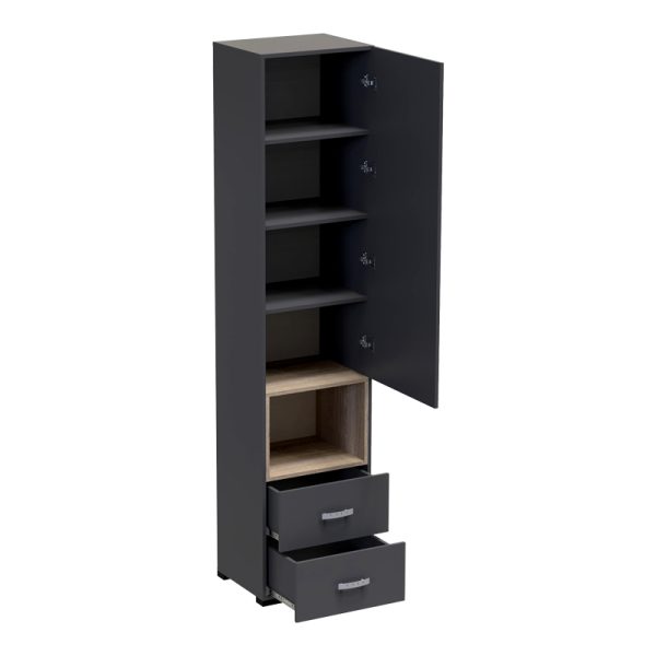 361 000022 2 Display-column Toscana pakoworld in anthracite shade 50x42x222.5cmIndoor furniture > Showcases