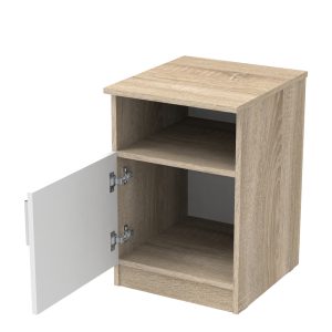 361 000035 2 Galdi pakoworld bedside table in sonoma-white color 40x45x60cmIndoor furniture > Bedside tables