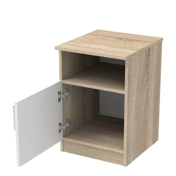 361 000035 2 Galdi pakoworld bedside table in sonoma-white color 40x45x60cmIndoor furniture > Bedside tables