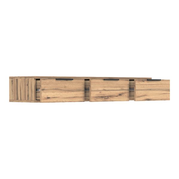 361 000075 2 Console table with 3 drawers Doha pakoworld in black and oak color 120x39x22cmIndoor furniture > Drawers-consoles