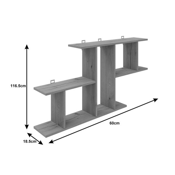 361 000088 3 Wall shelf Vertoura pakoworld in dark grey color 116x18.5x60cmIndoor furniture > Wall shelves