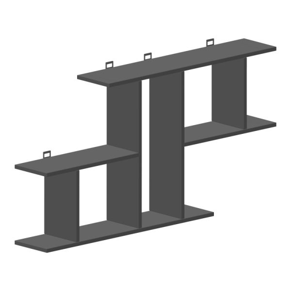 361 000088 Wall shelf Vertoura pakoworld in dark grey color 116x18.5x60cmIndoor furniture > Wall shelves