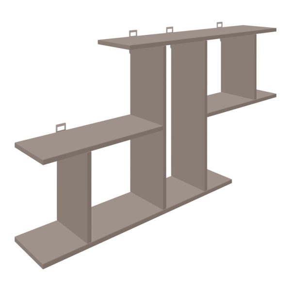 361 000090 Wall shelf Vertoura pakoworld in mocha color 116x18.5x60cmIndoor furniture > Wall shelves