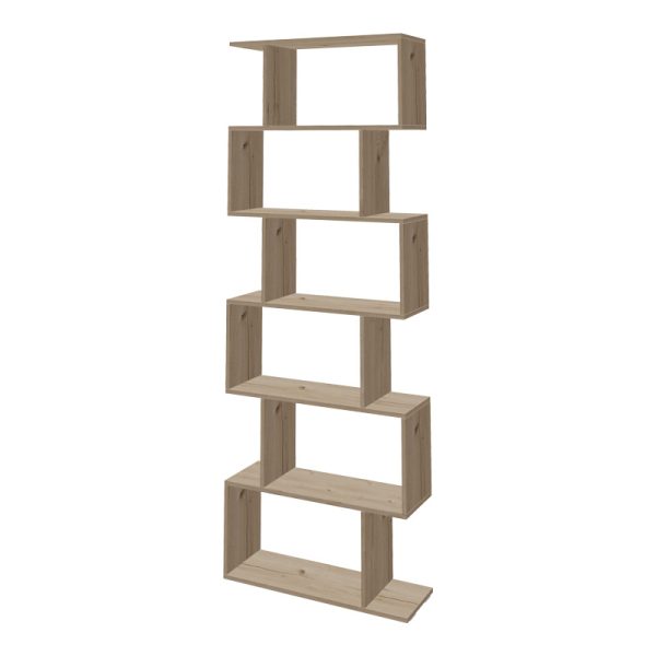 361 000091 Bookcase Sezen pakoworld in oak color 70x24x191.5cmIndoor furniture > Bookshelves