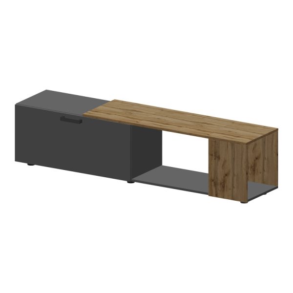 361 000099 2 Living room complex Poelfy pakoworld in dark grey-oak color 170x37.5x42cmIndoor furniture > Living room sets