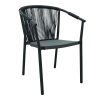 373 000002 Convince aluminum armchair pakoworld stackable with brown frame-textilene-pe rattan 56x63x82cmOutdoor furniture > Garden armchairs