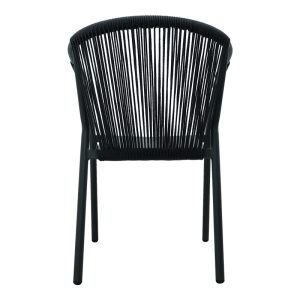 373 000002 4 Aluminum armchair Convince pakoworld stackable with grey frame-textilene-pe rattan 56x63x82cmOutdoor furniture > Garden armchairs
