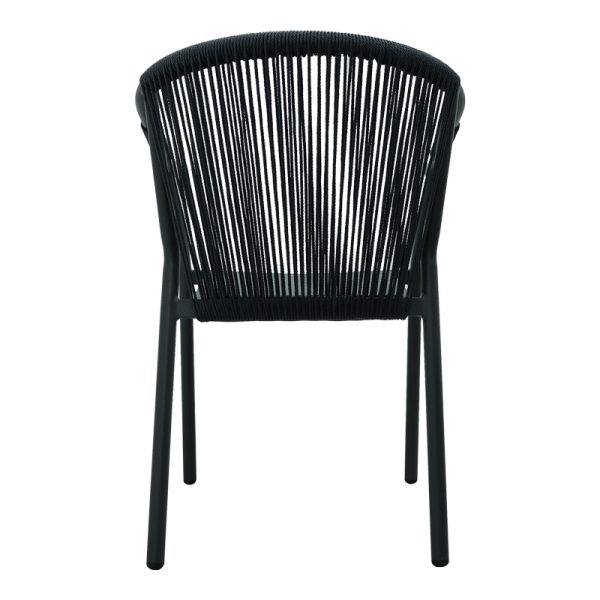 373 000002 4 Aluminum armchair Convince pakoworld stackable with grey frame-textilene-pe rattan 56x63x82cmOutdoor furniture > Garden armchairs