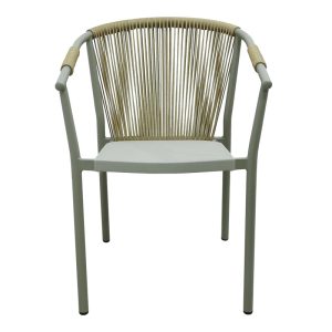 373 000003 3 Convince aluminum armchair pakoworld stackable with brown frame-textilene-pe rattan 56x63x82cmOutdoor furniture > Garden armchairs
