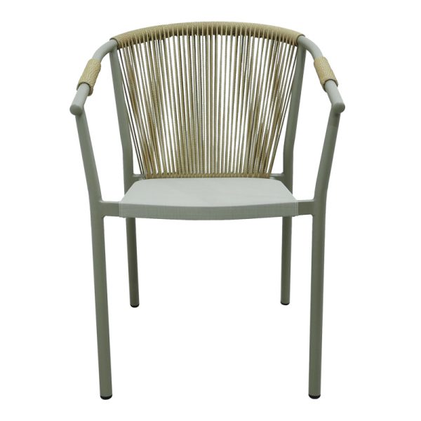 373 000003 3 Convince aluminum armchair pakoworld stackable with brown frame-textilene-pe rattan 56x63x82cmOutdoor furniture > Garden armchairs