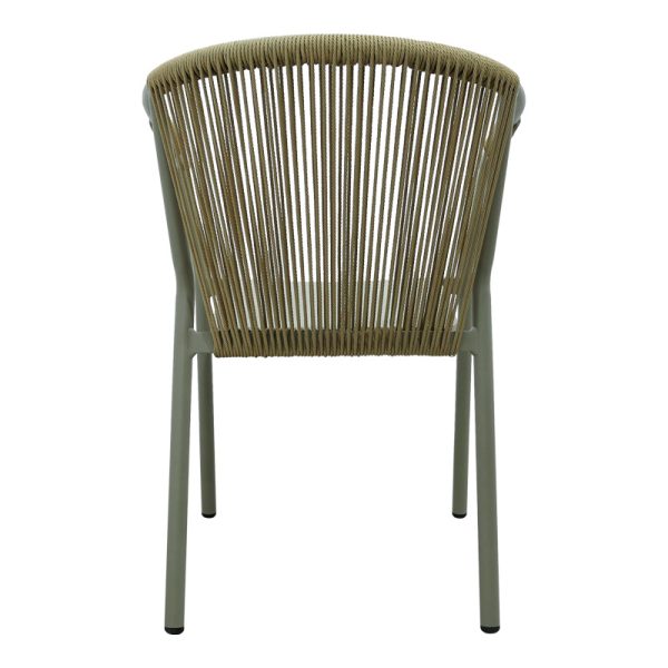 373 000003 4 Convince aluminum armchair pakoworld stackable with brown frame-textilene-pe rattan 56x63x82cmOutdoor furniture > Garden armchairs