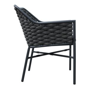 373 000004 2 Ortegia pakoworld stackable aluminum armchair with anthracite frame and rope 57x62x82cmOutdoor furniture > Garden armchairs