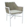 373 000005 Convince aluminum armchair pakoworld stackable with brown frame-textilene-pe rattan 56x63x82cmOutdoor furniture > Garden armchairs