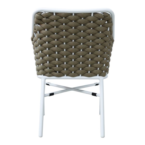 373 000005 3 Ortegia pakoworld stackable aluminum armchair with white frame-khaki rope 57x62x82cmOutdoor furniture > Garden armchairs