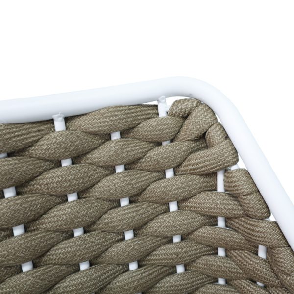 373 000005 4 Ortegia pakoworld stackable aluminum armchair with white frame-khaki rope 57x62x82cmOutdoor furniture > Garden armchairs
