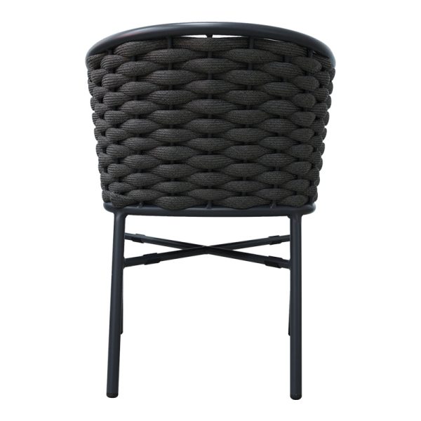 373 000006 4 Aluminum armchair Noevo pakoworld stackable with gray frame and cushion 57x62x77cmOutdoor furniture > Garden armchairs