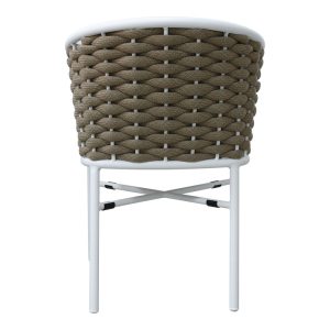 373 000007 4 Aluminum armchair Noevo pakoworld stackable with white frame-natural rope 57x62x77cmOutdoor furniture > Garden armchairs