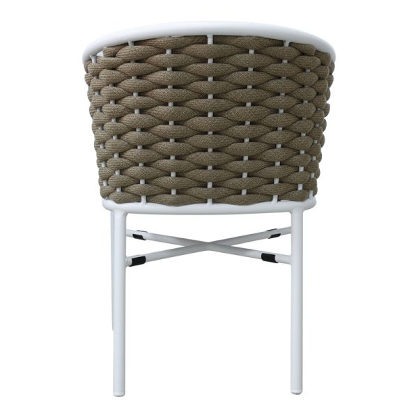 373 000007 4 Aluminum armchair Noevo pakoworld stackable with white frame-natural rope 57x62x77cmOutdoor furniture > Garden armchairs