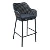 373 000008 Zuki pakoworld aluminum bar stool stackable with white frame and cushion 55x54x109cmOutdoor furniture > Stools
