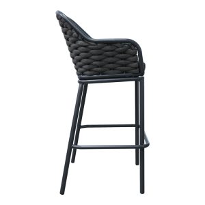 373 000008 2 Zuki pakoworld aluminum bar stool stackable with gray frame and cushion 55x54x109cmOutdoor furniture > Stools bar