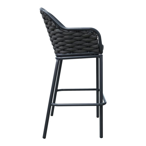 373 000008 2 Zuki pakoworld aluminum bar stool stackable with gray frame and cushion 55x54x109cmOutdoor furniture > Stools bar