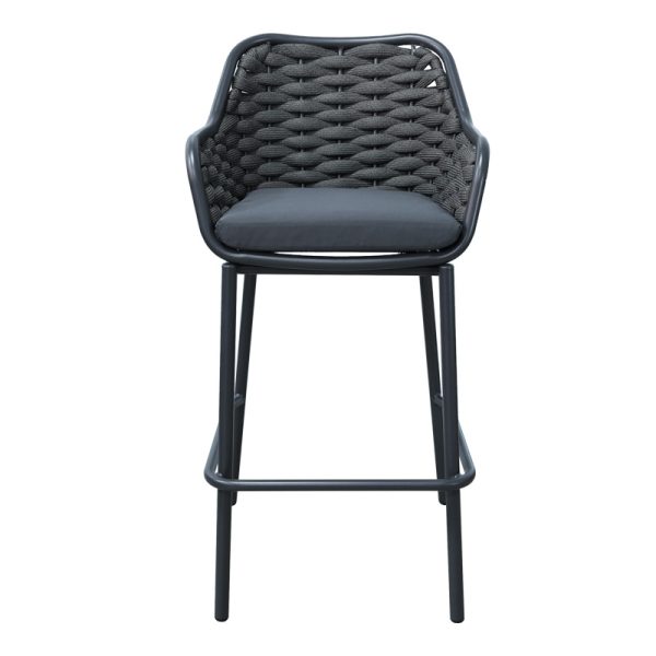 373 000008 3 Zuki pakoworld aluminum bar stool stackable with gray frame and cushion 55x54x109cmOutdoor furniture > Stools bar