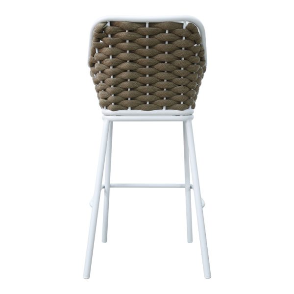 373 000009 4 Zuki pakoworld aluminum bar stool stackable with white frame and cushion 55x54x109cmOutdoor furniture > Stools