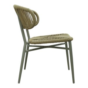 373 000012 2 Aluminum-pe rattan chair Agus pakoworld stackable in brown shade 55x63x77cmOutdoor furniture > Garden chair
