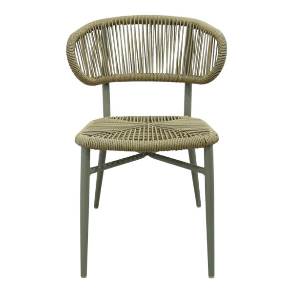 373 000012 3 Aluminum-pe rattan chair Agus pakoworld stackable in brown shade 55x63x77cmOutdoor furniture > Garden chair