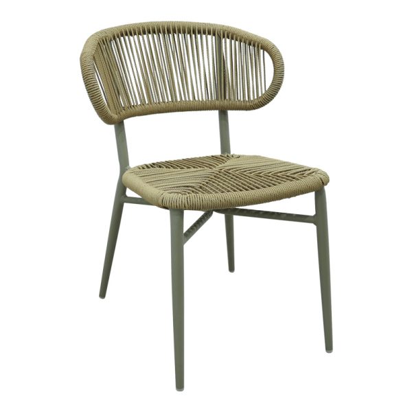 373 000012 Aluminum-pe rattan chair Agus pakoworld stackable in brown shade 55x63x77cmOutdoor furniture > Garden chair