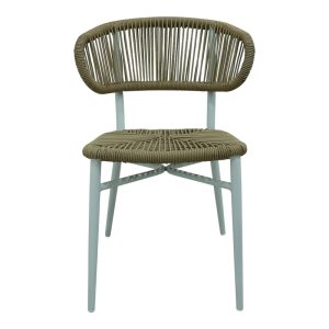 373 000013 2 Aluminum-pe rattan chair Agus pakoworld stackable in white shade 55x63x77cmOutdoor furniture > Garden chair