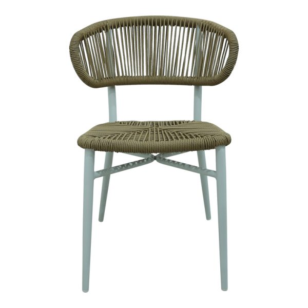 373 000013 2 Aluminum-pe rattan chair Agus pakoworld stackable in white shade 55x63x77cmOutdoor furniture > Garden chair