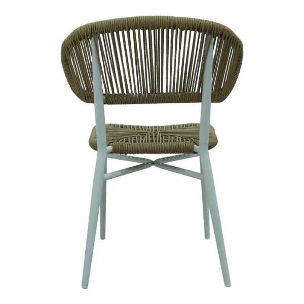 373 000013 3 Aluminum-pe rattan chair Agus pakoworld stackable in white shade 55x63x77cmOutdoor furniture > Garden chair