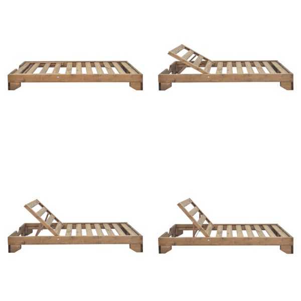 380 000002 2 Sun lounger Fendy pakoworld fir wood in walnut color 71.5x200x24cmOutdoor furniture > Sunbeds