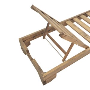 380 000002 3 Sun lounger Fendy pakoworld fir wood in walnut color 71.5x200x24cmOutdoor furniture > Sunbeds