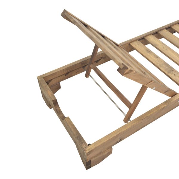 380 000002 3 Sun lounger Fendy pakoworld fir wood in walnut color 71.5x200x24cmOutdoor furniture > Sunbeds