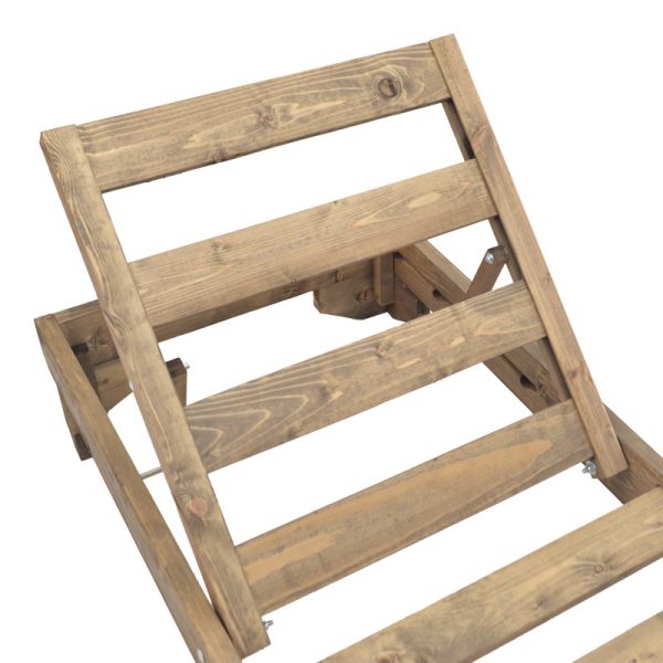 380 000002 4 Sun lounger Fendy pakoworld fir wood in walnut color 71.5x200x24cmOutdoor furniture > Sunbeds