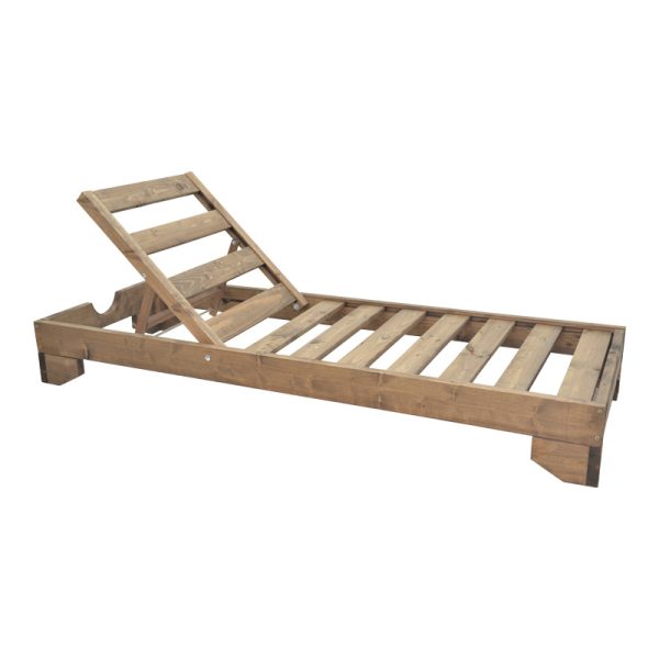 380 000002 Sun lounger Fendy pakoworld fir wood in walnut color 71.5x200x24cmOutdoor furniture > Sunbeds