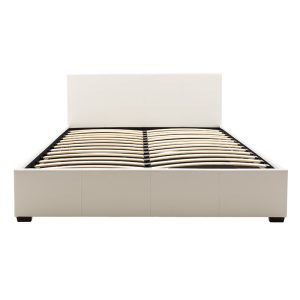 006 000027 2 Double bed Norse pakoworld PU with storage space in white matte 160x200cmIndoor furniture > Beds