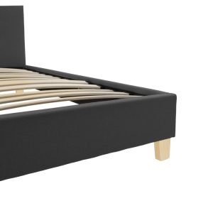 006 000054 2 Mago pakoworld bed, anthracite fabric, with natural wooden leg 140x200cmIndoor furniture > Beds