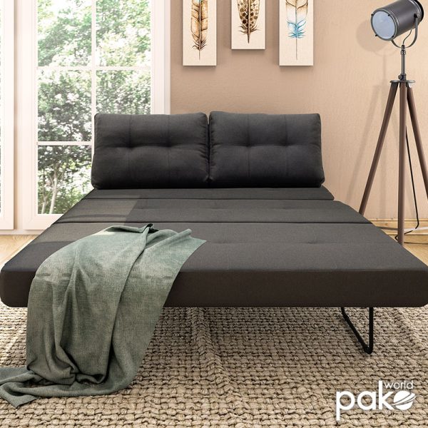 024 000010 2 Armchair - bed Fancy pakoworld with fabric in dark grey colour 150x92x77cmIndoor furniture > Sofas