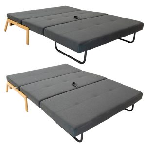 024 000010 3 Armchair - bed Fancy pakoworld with fabric in dark grey colour 150x92x77cmIndoor furniture > Sofas