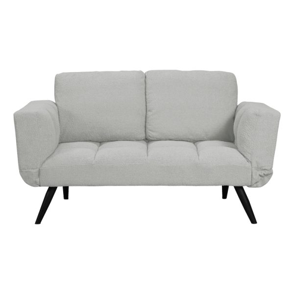 024 000034 2 Sofa-bed 3-seater Jackie pakoworld bouclé grey-metal black 190x78x75cmIndoor furniture > Sofas-bed