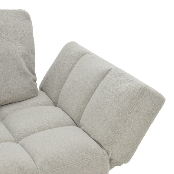 024 000034 3 Sofa-bed 3-seater Jackie pakoworld bouclé grey-metal black 190x78x75cmIndoor furniture > Sofas-bed