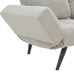 024 000034 4 Sofa-bed 3-seater Jackie pakoworld bouclé grey-metal black 190x78x75cmIndoor furniture > Sofas-bed