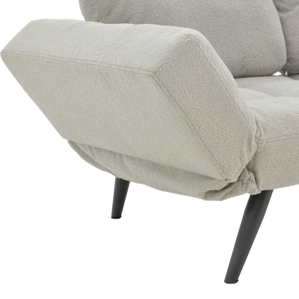 024 000034 4 Sofa-bed 3-seater Jackie pakoworld bouclé grey-metal black 190x78x75cmIndoor furniture > Sofas-bed