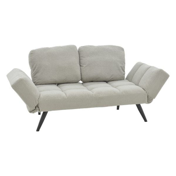 024 000034 Sofa-bed 3-seater Jackie pakoworld bouclé grey-metal black 190x78x75cmIndoor furniture > Sofas-bed